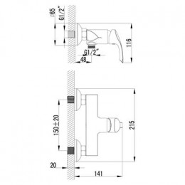 Смеситель для душа Lemark Plus Strike (LM1103C)