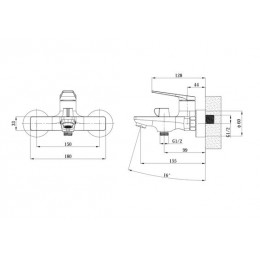 Смеситель для ванны ESKO "Istanbul" без аксессуаров (IT54)