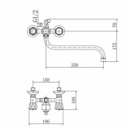 Смеситель для ванны и душа FASHUN хром (A2209)