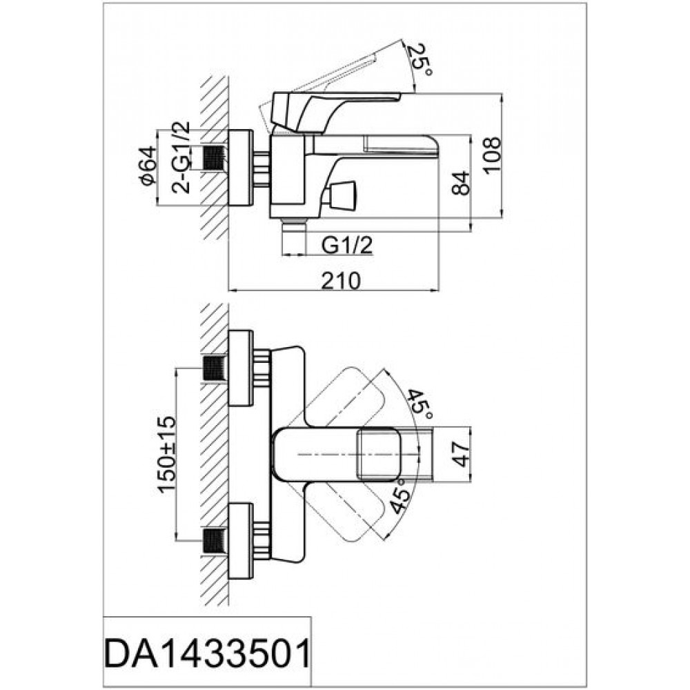 Смеситель для ванны DK (DA1433501)