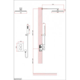Душевая система для душа DK встраиваемая термостатическая матовое золото Bayern.Liszt (DA2515707A04)