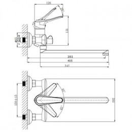 Смеситель для ванны с длинным поворотным изливом RUSH Jawa (JA0735-51)