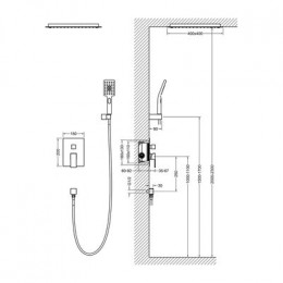 Душевая система TIMO встроенная золото матовое Selene (SX-2029/17SM)