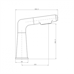 Смеситель для кухни/умывальника FASHUN с изменяемой высотой излива и выдвижной лейкой чёрный (A4018-7)