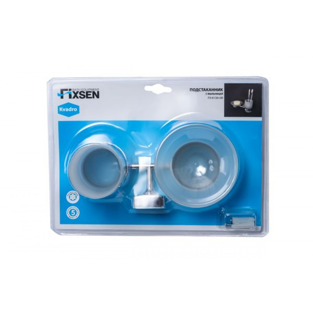 Мыльница+подстаканник FIXSEN Kvadro (FX-61306+08)