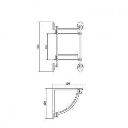 Полка FASHUN угловая двухярусная хром (A1607-2)