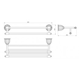 Полка для полотенец 4-ая RUSH Socotra (ST12544)
