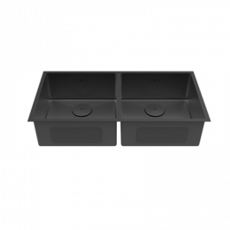 Кухонная мойка Lemark PRORAN 900 прямоугольная с двумя чашами из нержавеющей стали цвет: чёрный матовый (9932140)