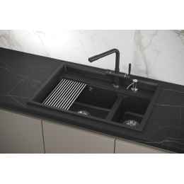 Кухонная мойка GRANULA Kitchen Space (7302, ЧЁРНЫЙ)