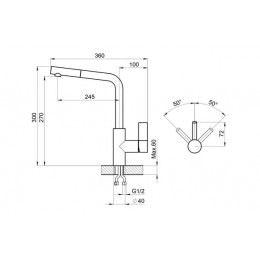 Смеситель для кухни GRANULA (2502, ТУРМАЛИН)