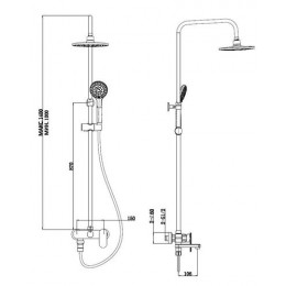 Душевая система со смесителем, ESKO (ST300)