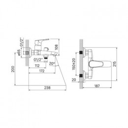 Смеситель для ванны IDDIS Zodiac (ZODSB02i02WA)