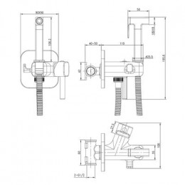 Смеситель Lemark Solo с гигиеническим душем, встраиваемый (LM7173C)