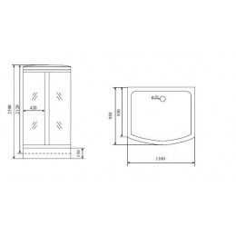 Душевая кабина Timo Lux 110*95*230  (TL-1501)