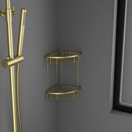 Полка угловая двойная Timo Saona золото матовое (13082/17)