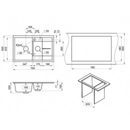 Кухонная мойка GRANULA (7802, ЧЁРНЫЙ)