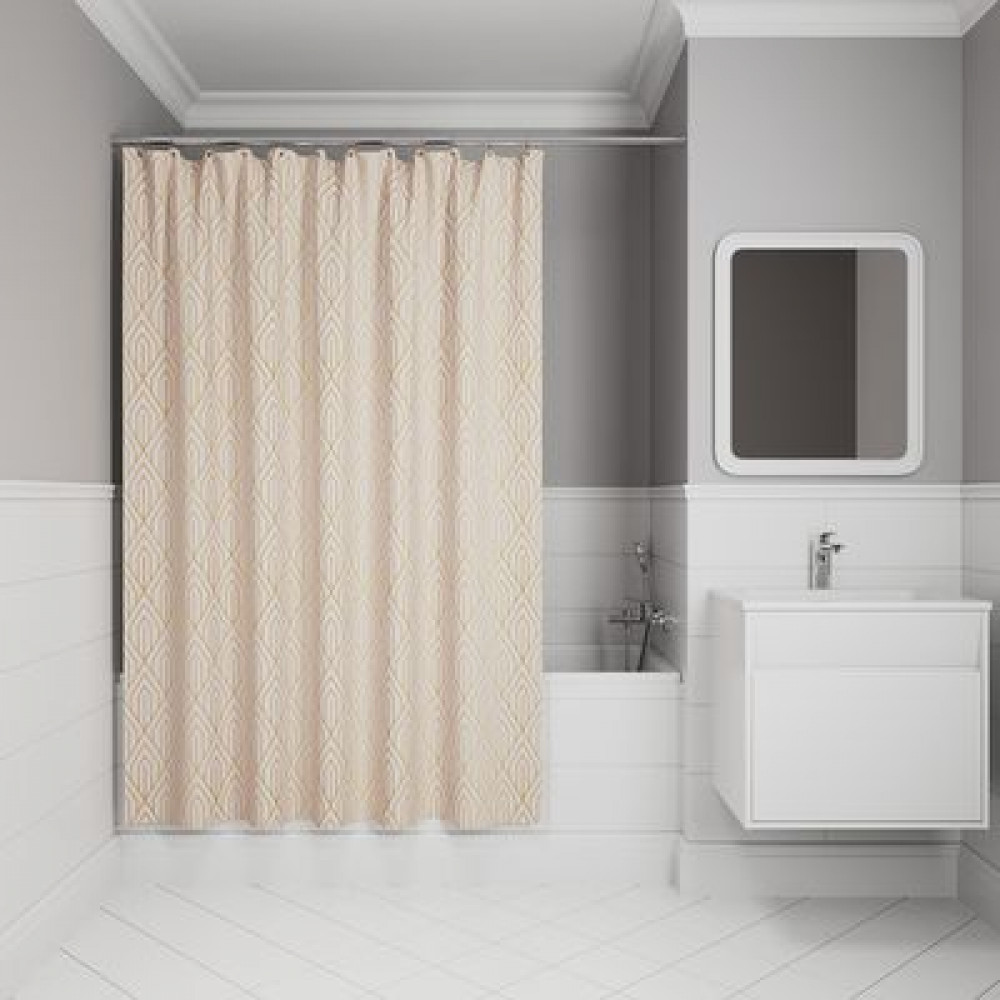 Штора для ванной IDDIS Base 200x180 см, Полиэстер, розовый (BG01P18i11)