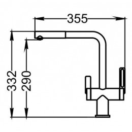 Смеситель для кухни GRANULA с выдвижным изливом и подключением к фильтру (8170, ШВАРЦ)