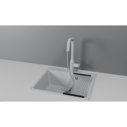 Смеситель для кухни GRANULA с выдвижным изливом и подключением к фильтру (8171, БАЗАЛЬТ)