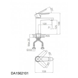 Смеситель для раковины D&K Bayern.München хром (DA1562101 )