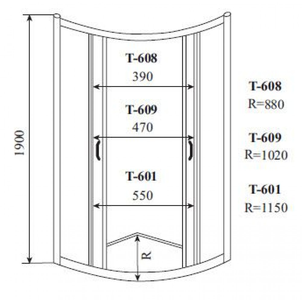 Душевой угол Timo 90*90*190 ALTTI (ALTTI-609C)