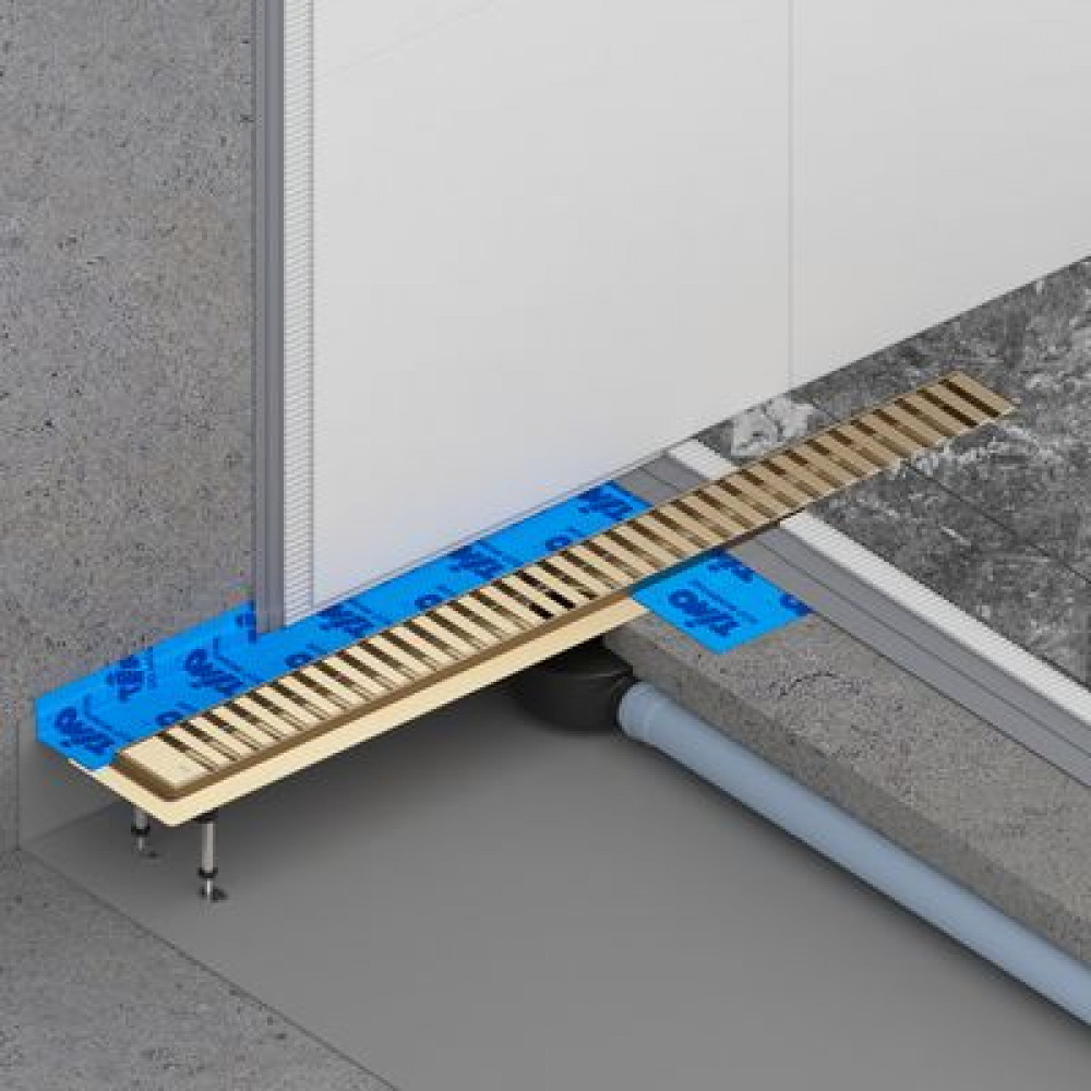 Душевой лоток TIMO Drain System 900 с вставкой "lines", Золото матовое (DS230109/17)