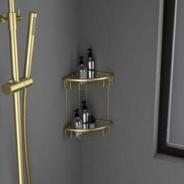 Полка угловая двойная Timo Saona золото матовое (13082/17)