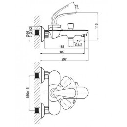 Смеситель для ванны DK Venice Gondola (DA1023241)