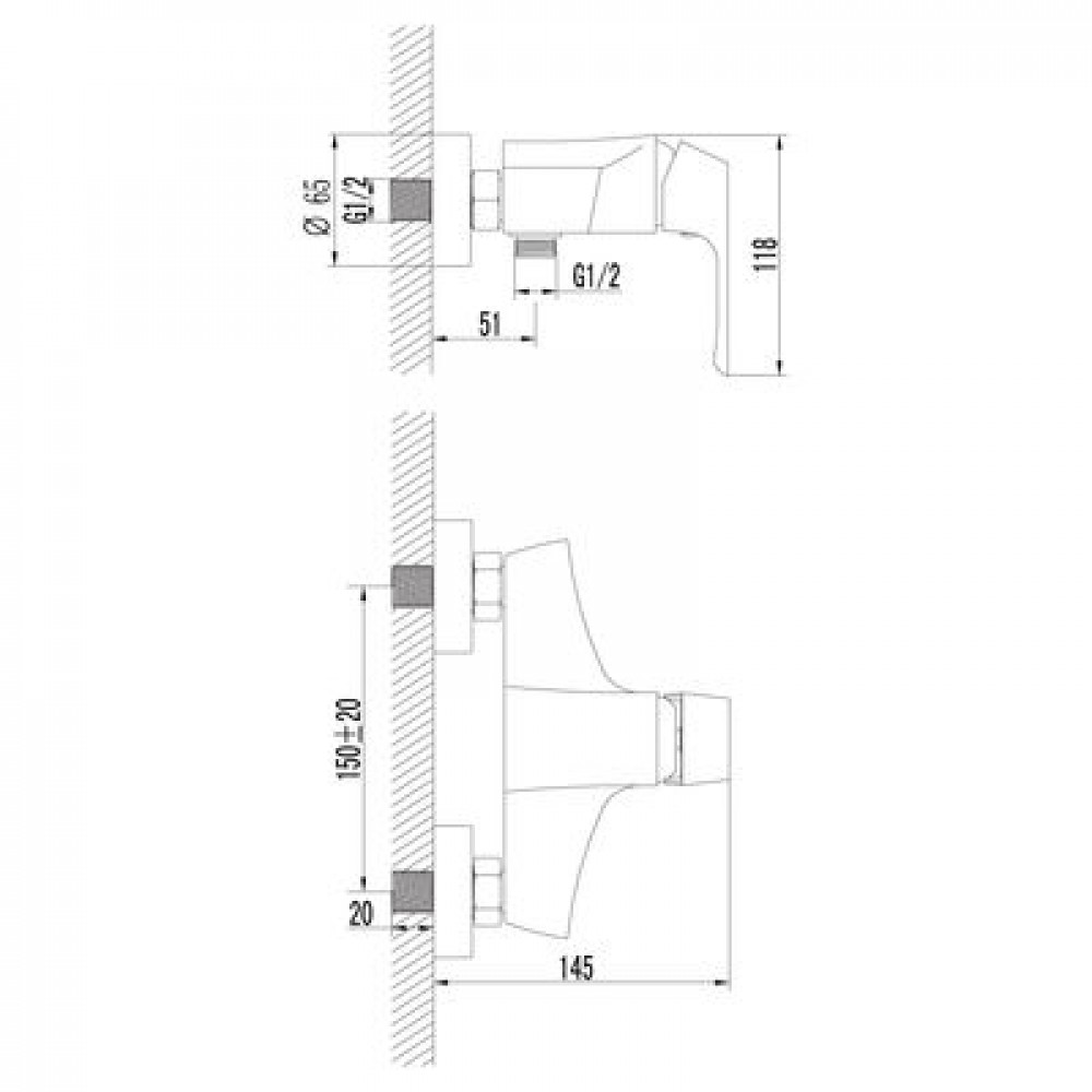 Смеситель для душа Lemark Unit (LM4503C)