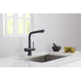 Смеситель для кухни с подключением фильтра Timo Saona черный (2396/03F)