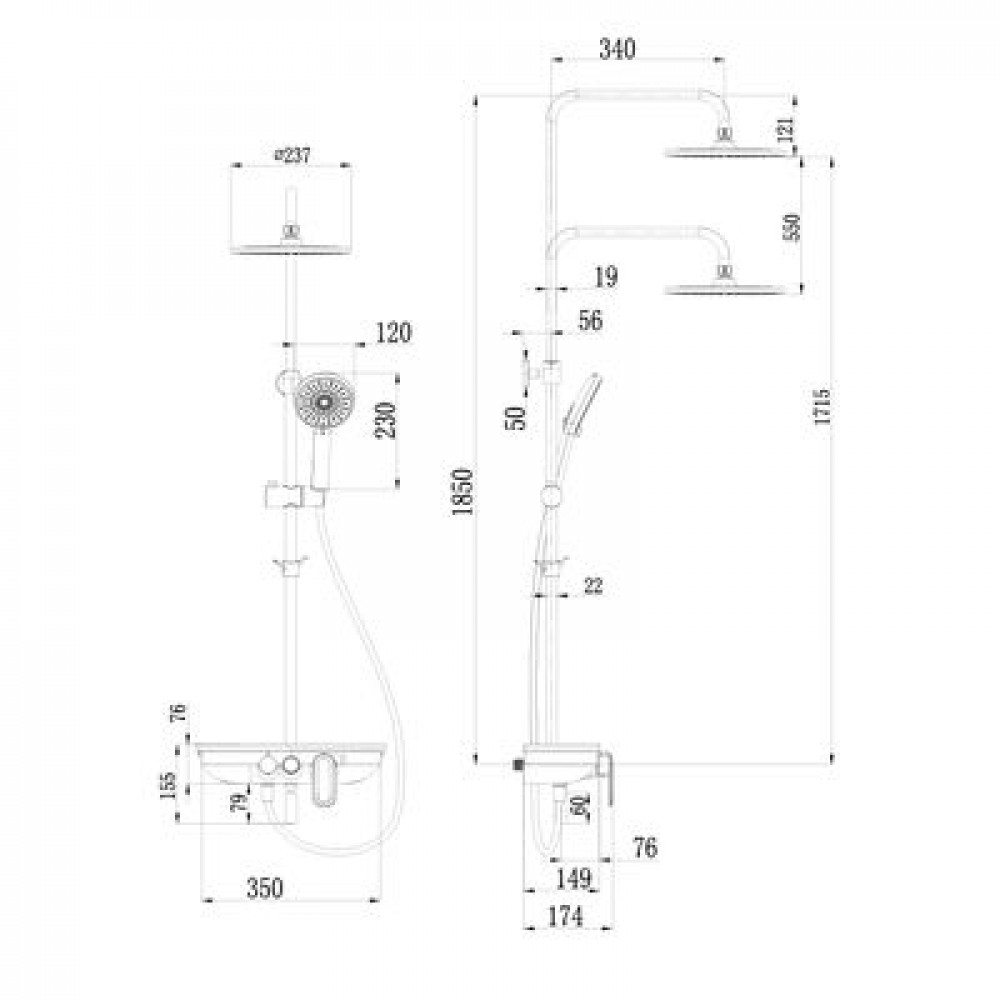 Смеситель для ванны и душа Lemark Tropic (LM7012BL)