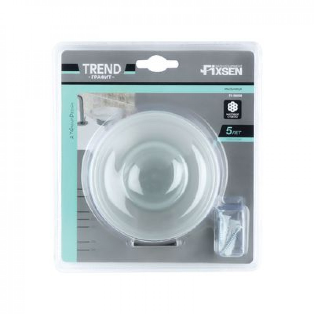 Мыльница FIXSEN стекло TREND GRAPHITE  (FX-98008)