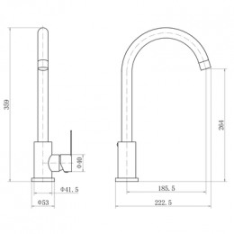 Смеситель для кухни FASHUN графит (A54001N-17)