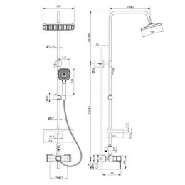 Душевая система Lemark Evitta с регулируемой высотой штанги (LM0560C)