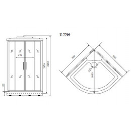 Душевая кабина Timo Lux 90*90*220  (T-7709(NEW))