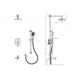 Встроенная душевая система RUSH Thira (TR3635-60Grey)