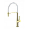 Смеситель для кухни ESKO гибкий излив ,белый, Gold (K50GW)
