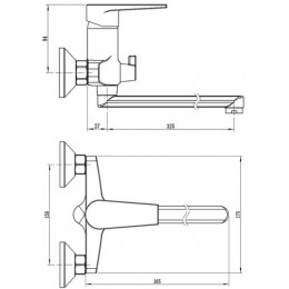 Смеситель для ванны ESKO Budapest с акс. (BT31)
