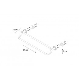 Полотенцедержатель FIXSEN Luksor рубчатый 2-ой (FX-71602B)