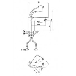 Смеситель для раковины DK Venice Gondola (DA1022141)