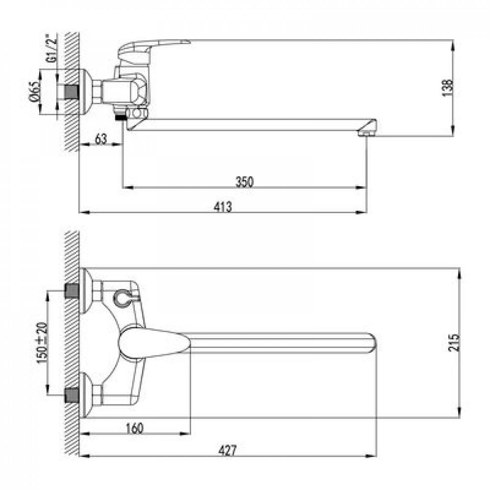 Смеситель для ванны Lemark Pramen (LM3317C)
