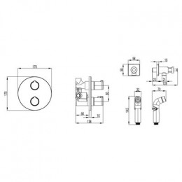 Смеситель Lemark Yeti термостатический с гигиеническим душем (LM7819С)