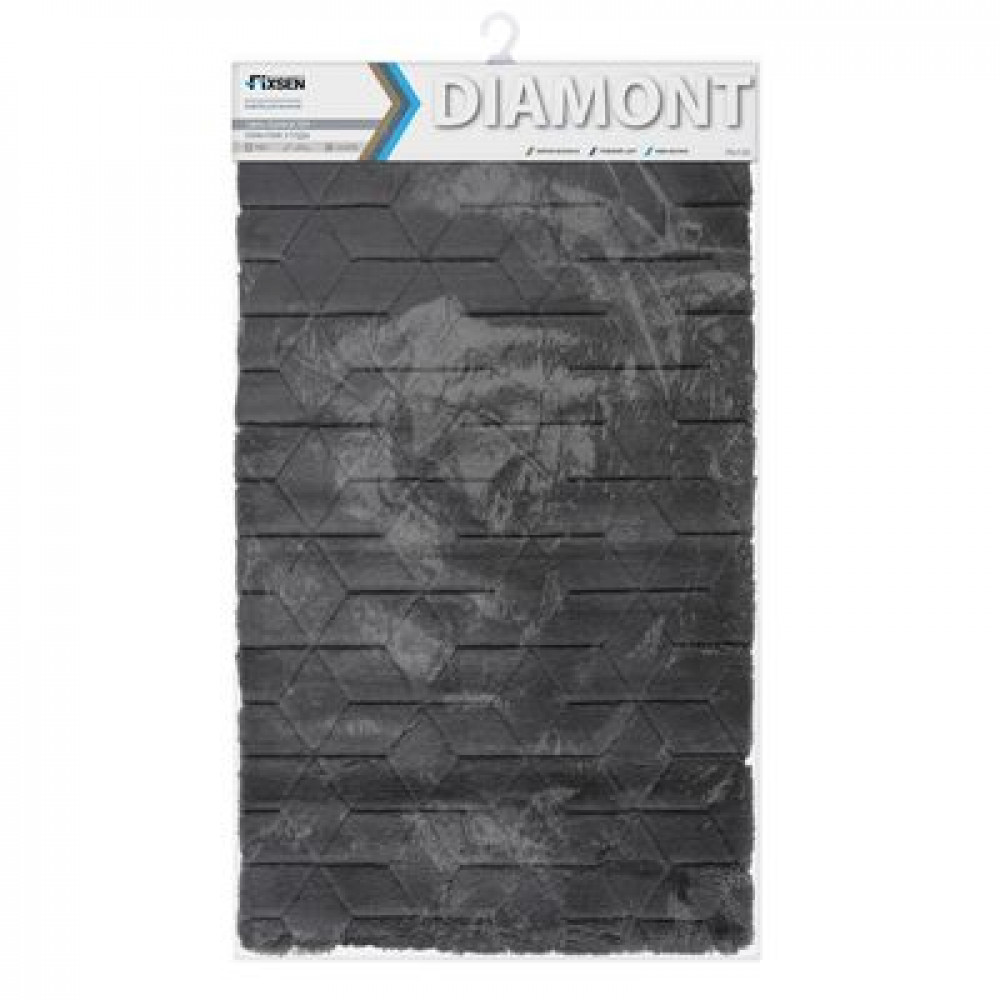 Коврик для ванной 1-ый Fixsen DIAMONT, графит (FX-9050V)