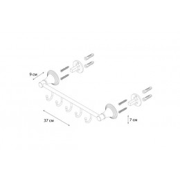 Планка FIXSEN Luksor 5 крючков (FX-71605-5B)
