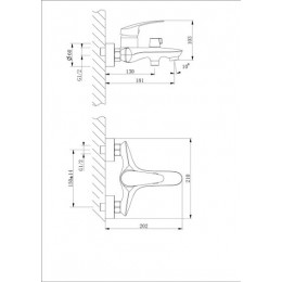 Смеситель для ванны Lemark Linara с коротким изливом, дивертор с кер. пласт., хром (LM0414C)
