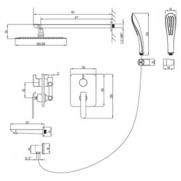 Душевая система для ванны Lemark Melange (LM4922CW)