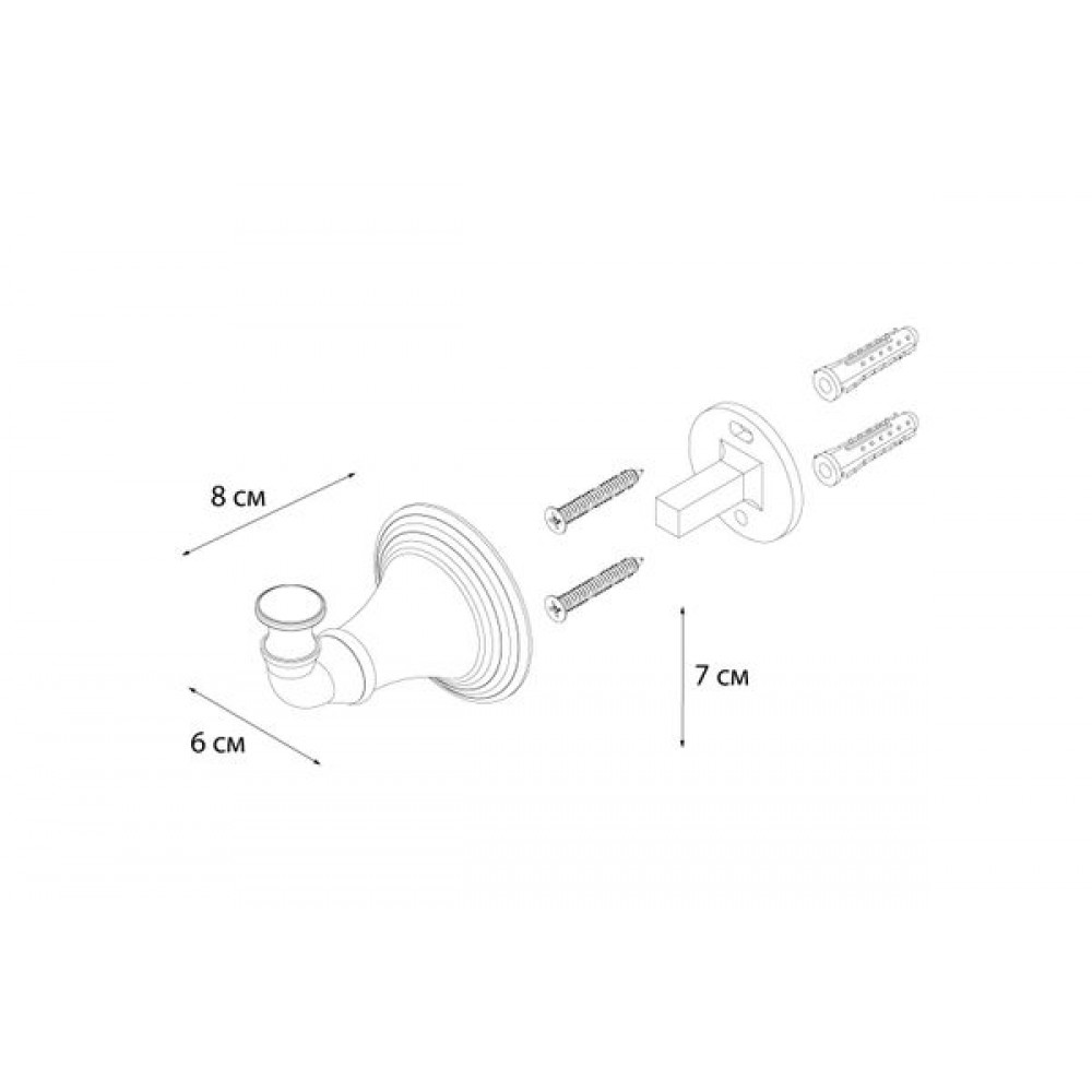 Крючок FIXSEN Luksor одинарный (FX-71605B)