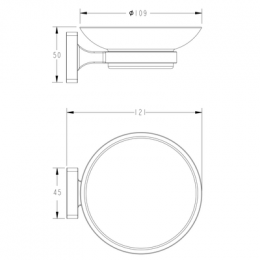 Мыльница со стеклянным матовым блюдцем FASHUN хром (A2602)