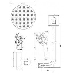 Душевая система скрытого монтажа ESKO (Set_6in1)