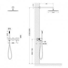 Душевая система встроенная Timo Saona черное золото (SX-2349/18SM)